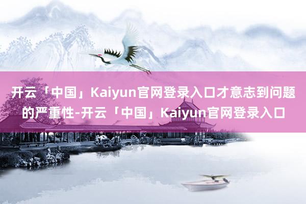 开云「中国」Kaiyun官网登录入口才意志到问题的严重性-开云「中国」Kaiyun官网登录入口